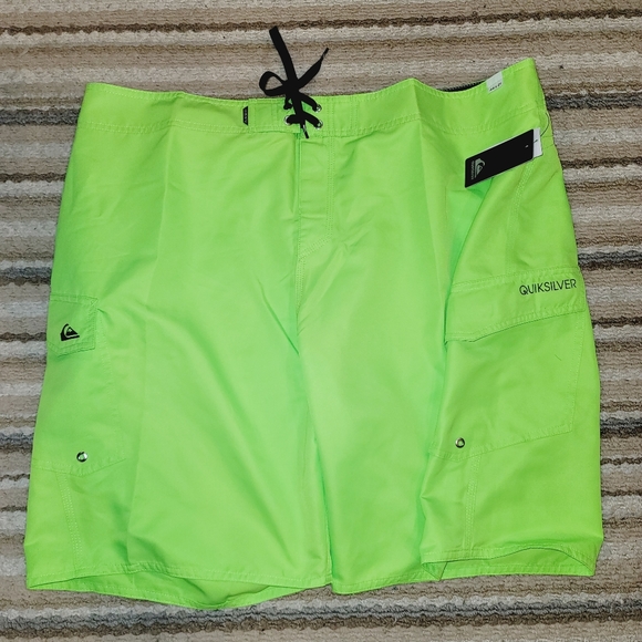 Quiksilver Swim Nwt Quicksilver Neon Green Tie Front Swim Board